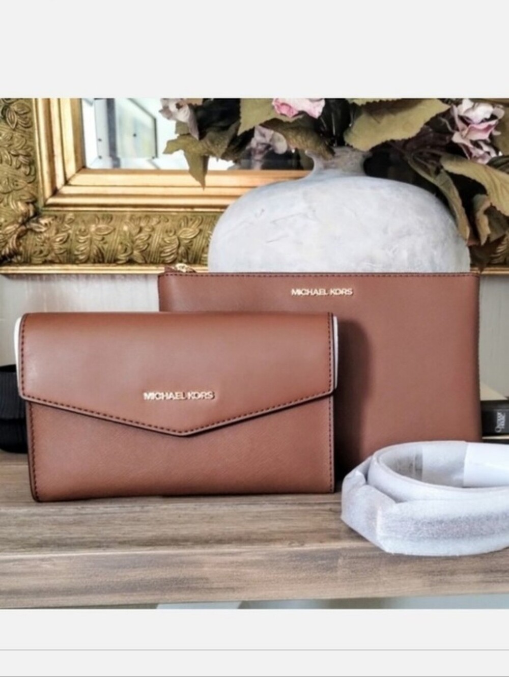 Michael Kors Large Charlotte  MK Logo  3 In One Tote Bag Set - Picture 4 of 8